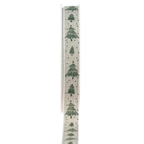 Ruban de Noël ruban cadeau sapin vert naturel 15mm 20m