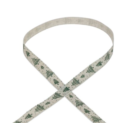 Floristik24 Ruban de Noël ruban cadeau sapin vert naturel 15mm 20m