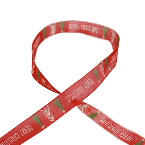 Article Ruban cadeau, ruban de Noël, ruban de Noël Joyeux Noël 25mm 18m