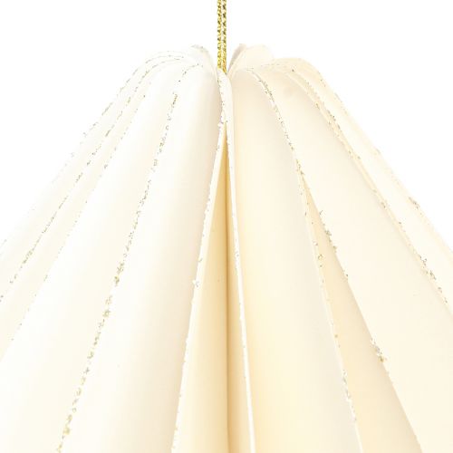 Article Sapin de Noël en papier à suspendre blanc 40cm 2pcs