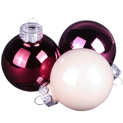Article Boules de sapin de Noël en verre Berry Mix Ø6cm 24 pcs