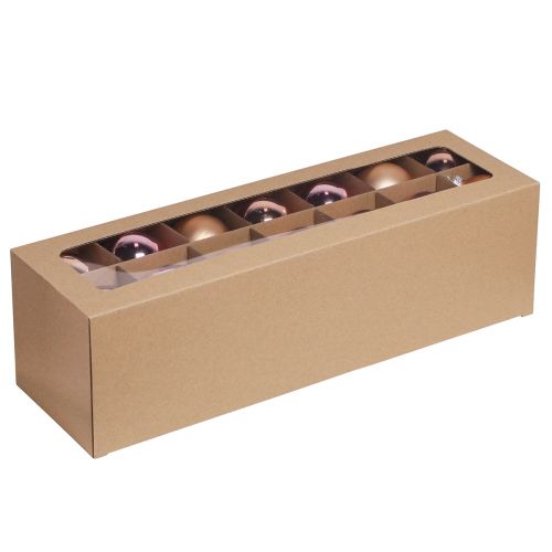 Article Boules de Noël en verre rose abricot Ø6cm 24 pcs