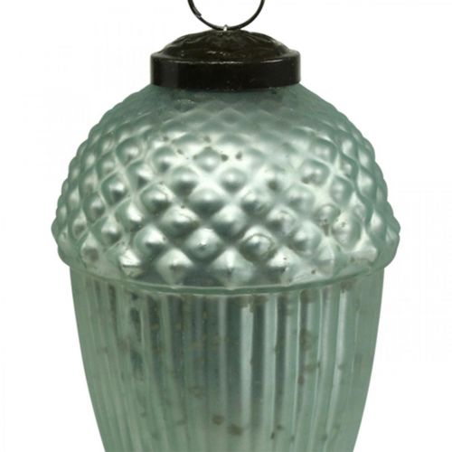 Floristik24 Ornements de sapin de Noël gland verre menthe 11-14.5cm lot de 3