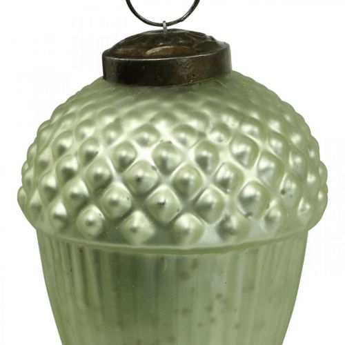 Floristik24 Ornements de Sapin de Noël Gland Verre Vert 11-14.5cm Lot de 3