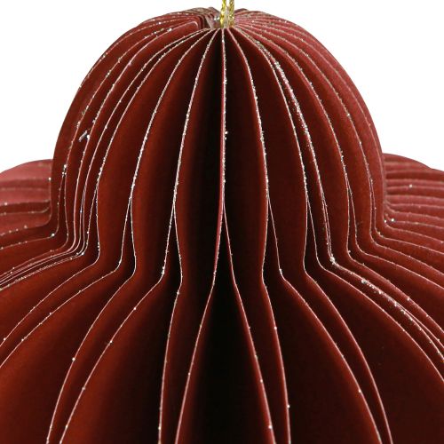 Article Décorations de sapin de Noël en papier Bordeaux 20cm 2pcs