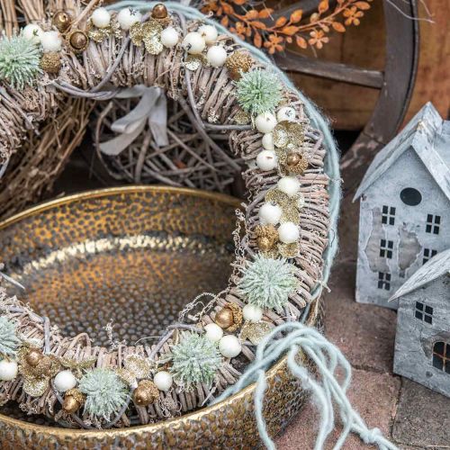 Floristik24 Fleurs de Noël scintillantes fleurs artificielles vert de Noël en bouquet 4pcs