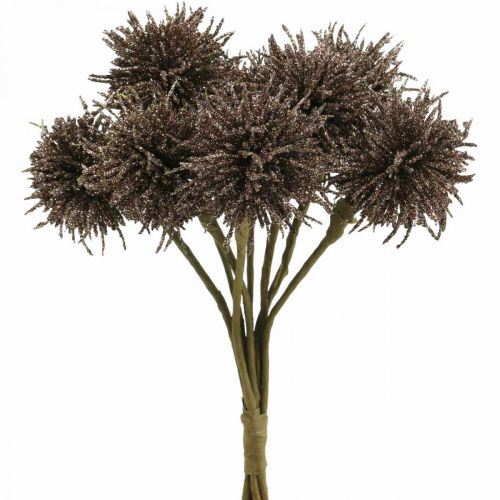 Floristik24 Fleurs de Noël paillettes fleurs artificielles Noël cuivre en bouquet 4pcs