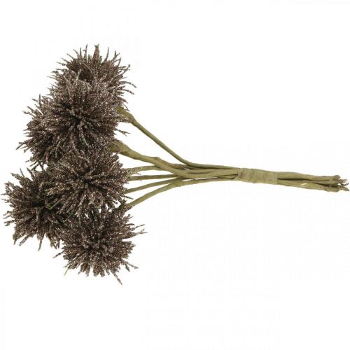 Floristik24 Fleurs de Noël paillettes fleurs artificielles Noël cuivre en bouquet 4pcs