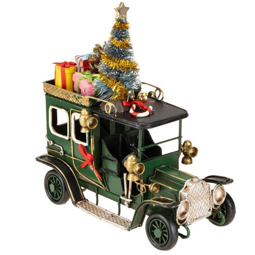 Floristik24 Décoration de Noël voiture Voiture de Noël vintage verte 15×7×16cm