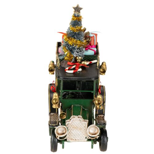 Article Décoration de Noël voiture Voiture de Noël vintage verte 15×7×16cm