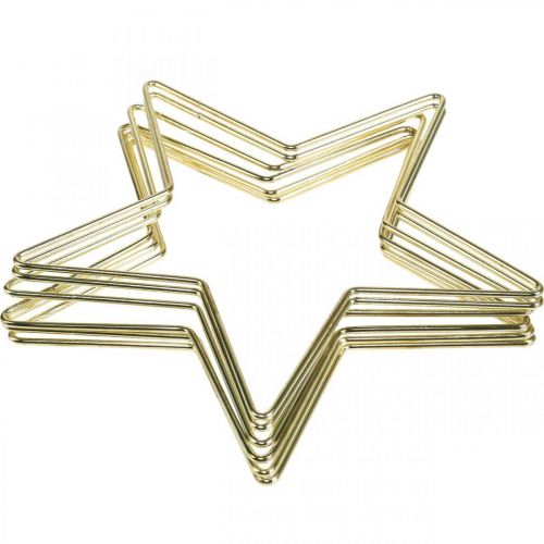 Article Décoration de Noël étoile en métal pendentif étoile décorative dorée 20 cm 6 pcs