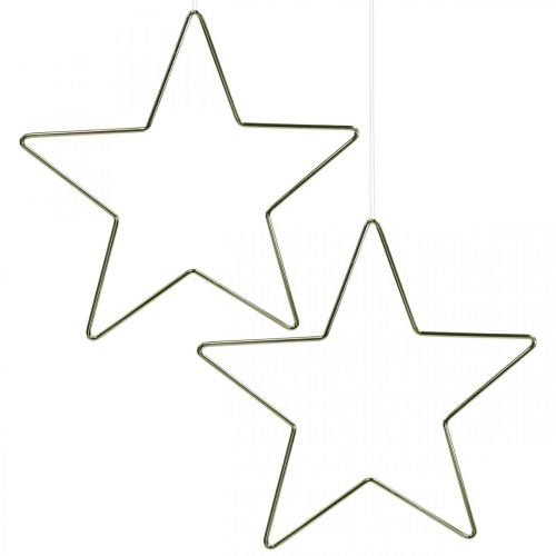 Article Décoration de Noël étoile en métal pendentif étoile décorative dorée 20 cm 6 pcs
