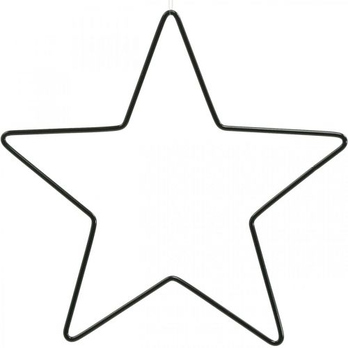Décoration de Noël étoile en métal décoration noire pendentif étoile 20cm 6pcs