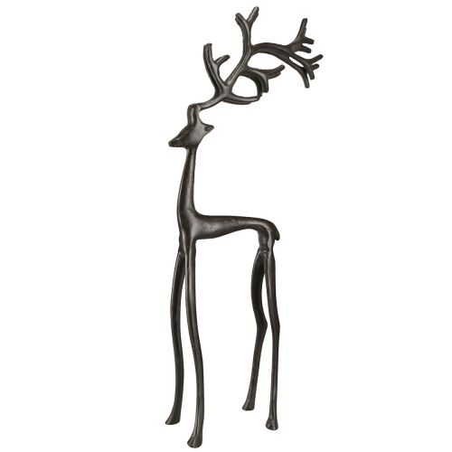 Article Décoration de Noël renne en métal marron 15x9x53cm