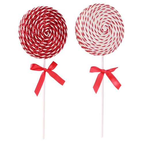 Floristik24 Décoration de Noël Sucette Rouge Blanc Mousse Sucette H36cm 2pcs