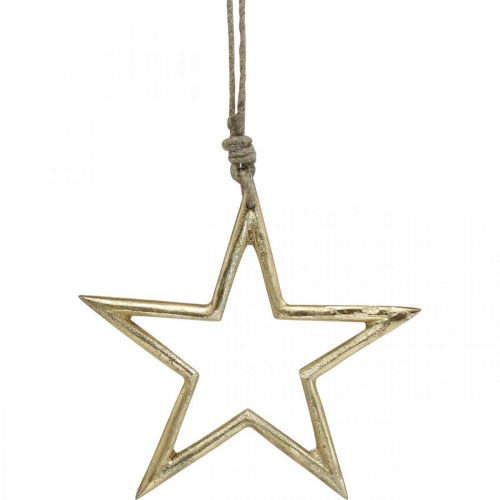 Décoration de Noël étoile, décoration de l&#39;avent, pendentif étoile Doré B15.5cm