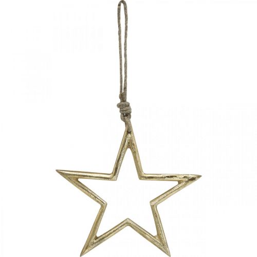 Article Décoration de Noël étoile, décoration de l'avent, pendentif étoile Doré B15.5cm