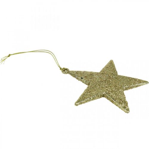 Floristik24 Décoration de Noël pendentif étoile paillettes dorées 10cm 12pcs