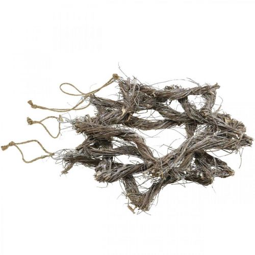 Article Décoration de Noël étoile étoiles blanchies à suspendre orme 30cm 4pcs