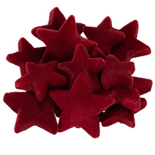 Décorations de Noël, étoiles, floquées bordeaux, décoration de table, 4-5 cm, lot de 40 pièces acheter | Floristik24.be