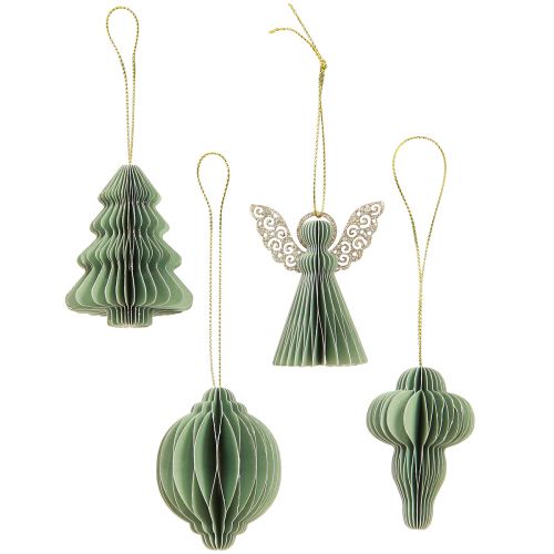 Article Décoration de Noël en papier Décorations pour sapin de Noël menthe 6 cm 12 pcs