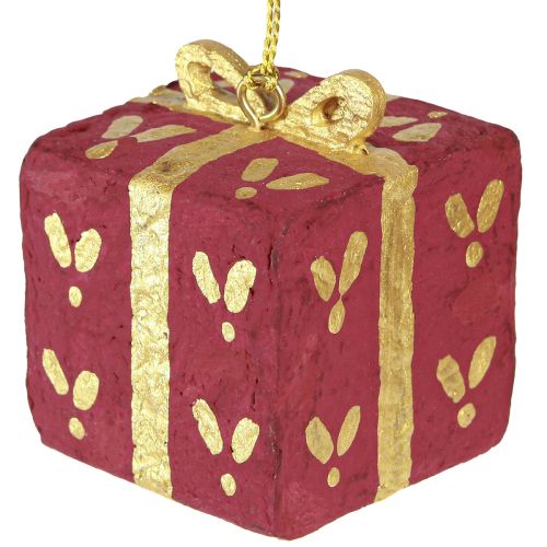 Article Décoration de Noël à suspendre cadeau papier mâché 6cm 3pcs