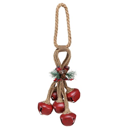 Floristik24 Décoration de Noël à suspendre cloches rouges avec noeud 51cm