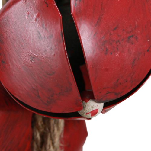 Article Décoration de Noël à suspendre cloches rouges avec noeud 51cm