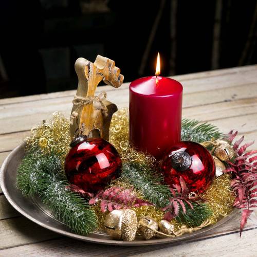 Floristik24 Assiette décorative en bois champagne Ø 44 cm