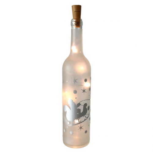 Floristik24 Bouteille en verre de décoration de Noël Père Noël avec lumière