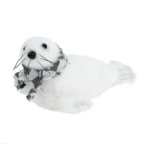 Sceau de décoration de Noël floqué blanc 15cm 2pcs