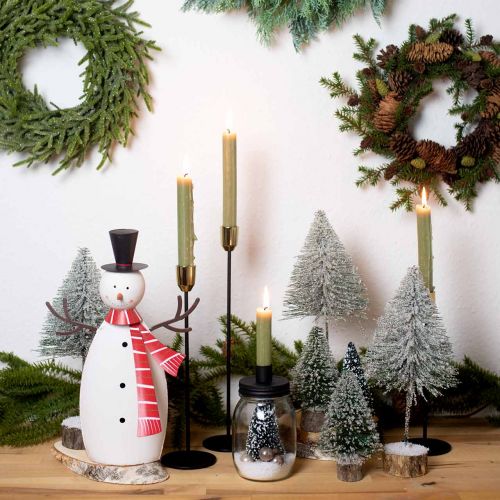 Floristik24 Décoration de Noël, bonhomme de neige avec écharpe, décoration en métal pour l&#39;hiver H33cm