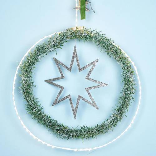 Floristik24 Décoration de Noël étoile Décorations pour sapin de Noël champagne paillettes 22cm 12pcs