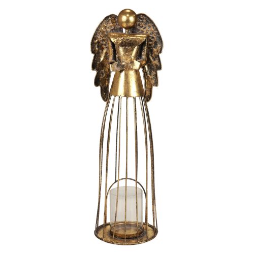 Floristik24 Ange de Noël Noël, bougeoir en métal doré aspect antique 52cm