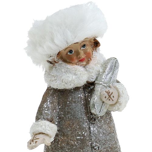 Floristik24 Figurine de Noël gris-blanc 13cm 2pcs