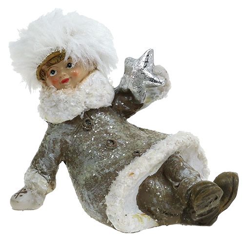 Floristik24 Figurine de Noël gris-blanc 13cm 2pcs
