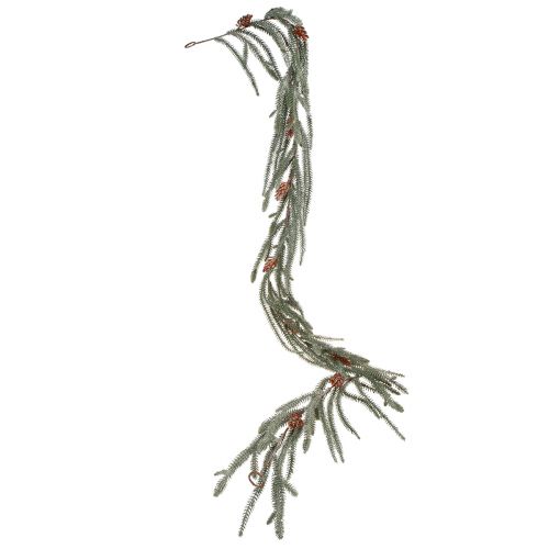 Floristik24 Guirlande de Noël Guirlande de sapin givrée avec cônes 180cm