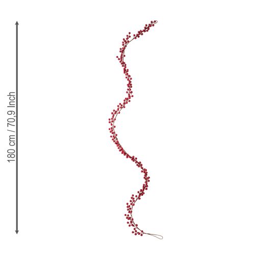 Article Guirlande de Noël artificielle baies rouges 180 cm