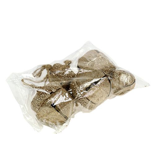 Floristik24 Déco-cintre glands 3cm-5cm champagne L16cm 3pcs