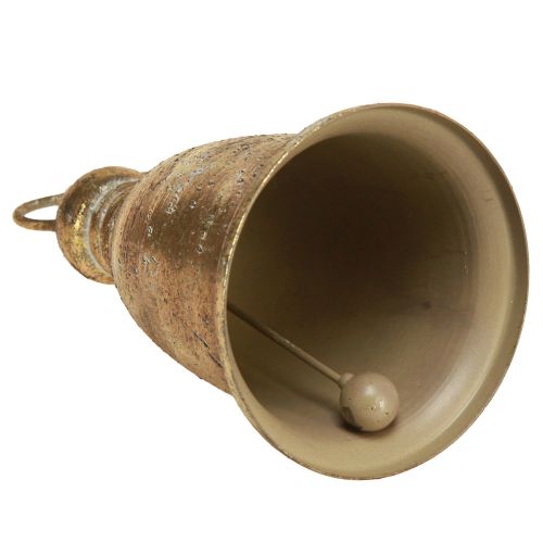 Floristik24 Cloche de Noël dorée aspect antique H13/18cm 2pcs