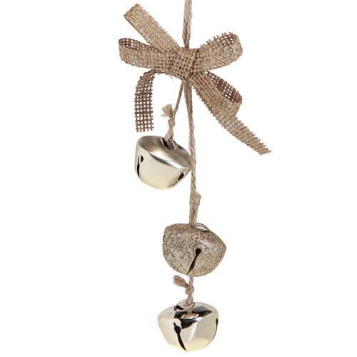 Floristik24 Cloches de Noël Décorations pour sapin de Noël doré Ø3,5cm 3pcs