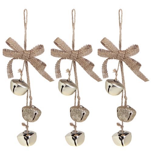 Article Cloches de Noël Décorations pour sapin de Noël doré Ø3,5cm 3pcs