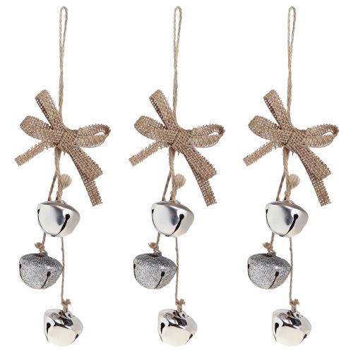 Article Cloches de Noël Décorations pour sapin de Noël argent Ø3,5cm 3pcs
