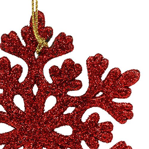 Article Mélange de suspensions de Noël avec paillettes rouges 3pcs