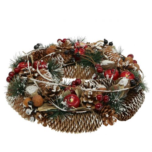 Floristik24 Guirlande de Noël avec fruits décoratifs enneigés en Ø33cm