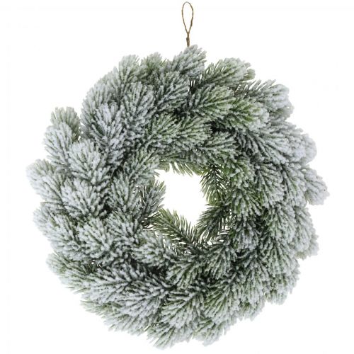 Floristik24 Couronne de Noël branches de sapin Couronne de sapin enneigée artificiellement Ø28cm
