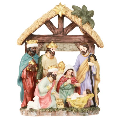Article Crèche de Noël avec personnages Crèche de Noël 15,5×7×20cm