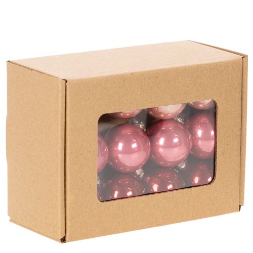 Boules de Noël décoratives en verre brillant, 3 cm, lot de 22. | Floristik24.be
