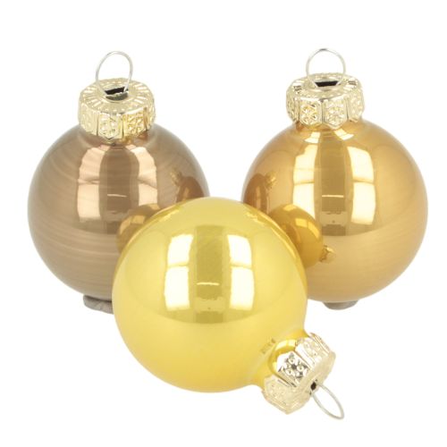 Ensemble de 22 mini boules de Noël, boules brillantes à suspendre, 3 cm