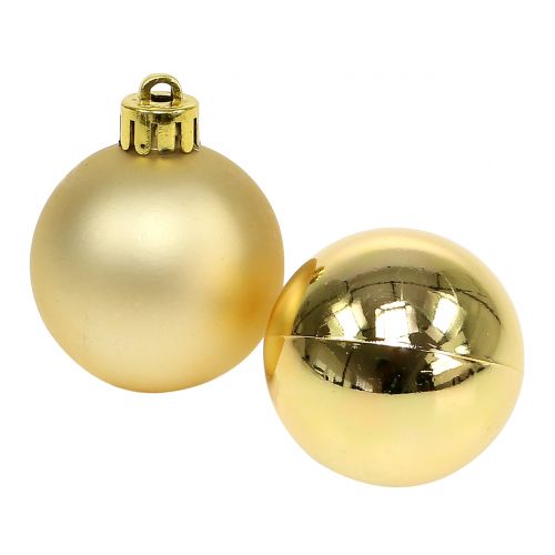 Boule de Noël dorée petite Ø4cm 16 pcs